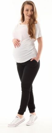Těhotenské kalhoty/tepláky Gregx, Vigo s kapsami - černé, Velikosti těh. moda  S (36) - obrázek 1