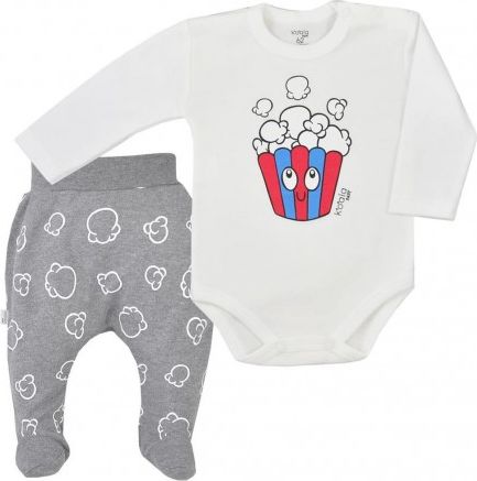2-dílná kojenecká souprava Koala Yummy bílo šedá, Bílá, 68 (4-6m) - obrázek 1