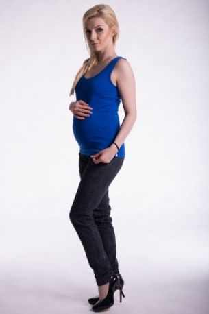 Těhotenské,kojící tilko s odnimatelnými ramínky - tm. modré, Velikosti těh. moda S/M - obrázek 1