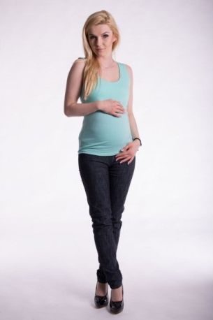 Těhotenské,kojící tilko s odnimatelnými ramínky - mátové, Velikosti těh. moda S/M - obrázek 1