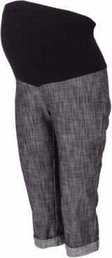 Těhotenské 3/4 kalhoty s elastickým pásem - černé/melírované, Velikosti těh. moda M (38) - obrázek 1