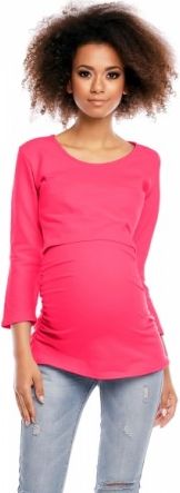 Těhotenská/kojící tunika 3/4 rukáv - růžová, Velikosti těh. moda XXL (44) - obrázek 1