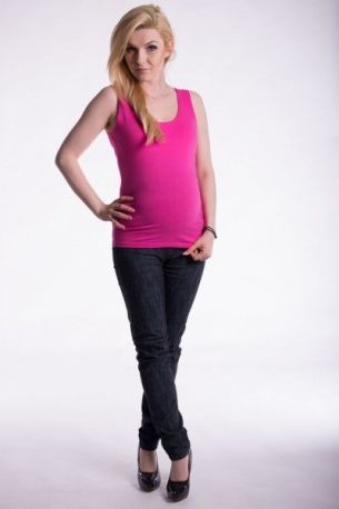 Těhotenské,kojící tilko s odnimatelnými ramínky - růžové, Velikosti těh. moda L/XL - obrázek 1