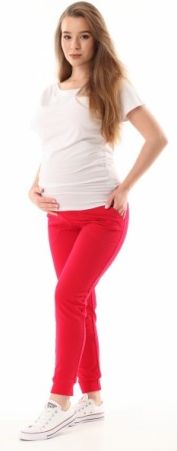 Těhotenské kalhoty/tepláky Gregx, Vigo s kapsami - červené, Velikosti těh. moda  S (36) - obrázek 1