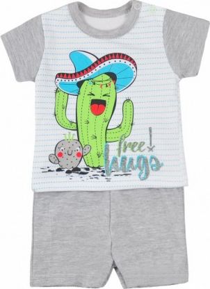 Letní soupravička Koala Cactus Summer šedá, Šedá, 62 (3-6m) - obrázek 1