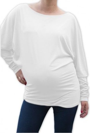 Symetrická těhotenská tunika - bílá - obrázek 1