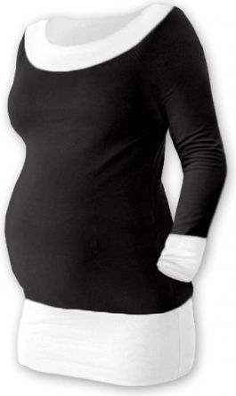 Těhotenska tunika DUO - černá/bílá, Velikosti těh. moda L/XL - obrázek 1