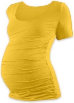 Těhotenské triko krátký rukáv JOHANKA - žlutooranžová , Velikosti těh. moda XXL/XXXL - obrázek 1