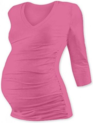 Těh. tričko 3/4 rukáv s výstřihem do V - růžové, Velikosti těh. moda L/XL - obrázek 1