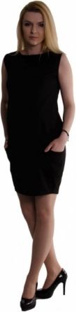 Těhotenské letní šaty s kapsami - černé, Velikosti těh. moda L (40) - obrázek 1