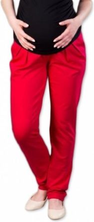 Těhotenské kalhoty/tepláky Gregx, Awan s kapsami - červené, Velikosti těh. moda M (38) - obrázek 1