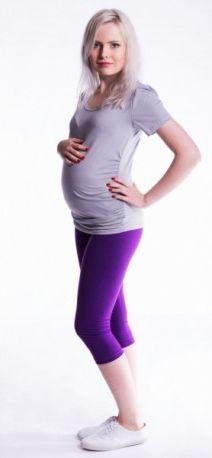 Těhotenské barevné legíny 3/4 délky - tmavě fialová, Velikosti těh. moda M (38) - obrázek 1