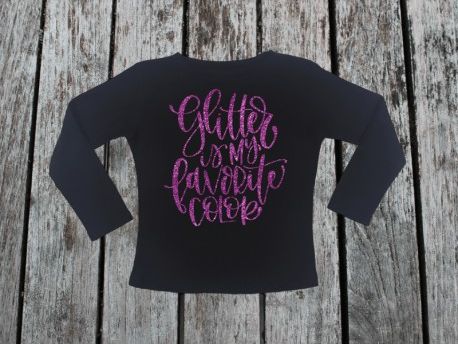 KIDSBEE Dívčí bavlněné tričko Glitter - černé, Velikost koj. oblečení 104 - obrázek 1