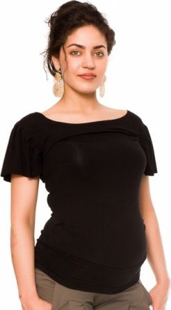 Těhotenské triko/halenka Lea - černá, Velikosti těh. moda M (38) - obrázek 1