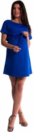 Těhotenské šaty s vázáním - tm. modré, Velikosti těh. moda  S (36) - obrázek 1