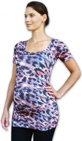 Těhotenské triko krátký rukáv JOHANKA vzor 05, Velikosti těh. moda L/XL - obrázek 1