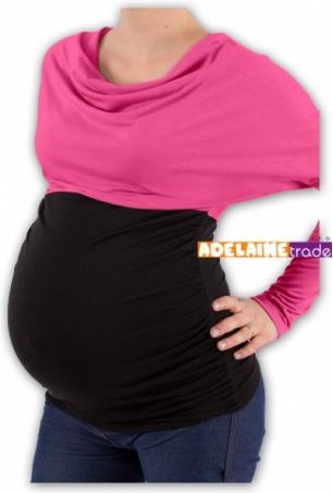 Těhotenská tunika VODA DUO - růžovo-černý, Velikosti těh. moda L/XL - obrázek 1