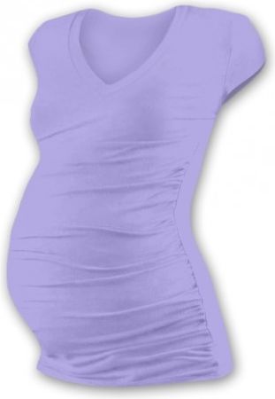 Těh. tričko MINI rukáv s výstřihem do V - šeříkové, Velikosti těh. moda S/M - obrázek 1