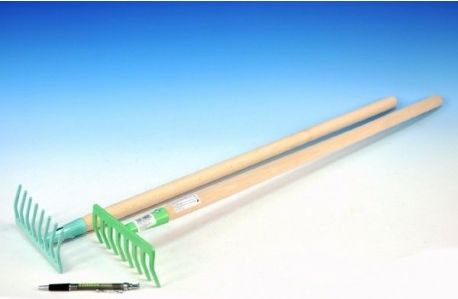 Hrábě kov/dřevo 80cm asst 2 barvy nářadí - obrázek 1