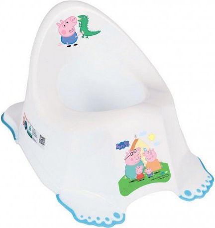 Hrající dětský nočník protiskluzový Prasátko Peppa white-blue, Modrá - obrázek 1