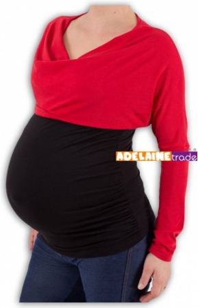 Těhotenská tunika VODA DUO - červeno-černá, Velikosti těh. moda S/M - obrázek 1