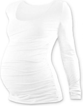 Těhotenské triko JOHANKA s dlouhým rukávem - bílá, Velikosti těh. moda M/L - obrázek 1