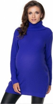 Be MaaMaa Dlouhý těhotenský svetr - tmavě modrý - obrázek 1