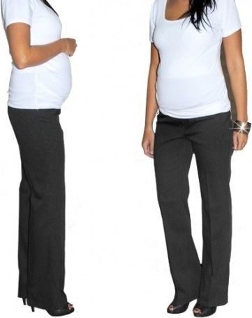 Elegantní těh. kalhoty letní - černé, Velikosti těh. moda  S (36) - obrázek 1