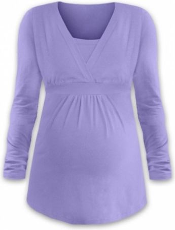 Kojící i těhotenská tunika ANIČKA s dlouhým rukávem - šeříková, Velikosti těh. moda L/XL - obrázek 1