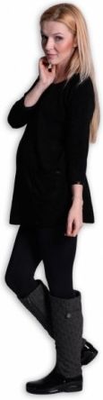 Tunika, šaty 3/4 rukáv - černá, Velikosti těh. moda S/M - obrázek 1