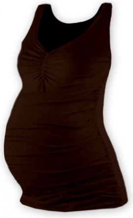 Těhotenský topík JOLANA - čokohnědá, Velikosti těh. moda S/M - obrázek 1