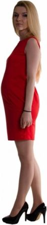 Těhotenské letní šaty s kapsami - červené, Velikosti těh. moda L (40) - obrázek 1