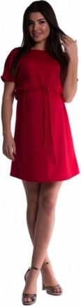 Těhotenské šaty s vázáním - červené, Velikosti těh. moda XS (32-34) - obrázek 1