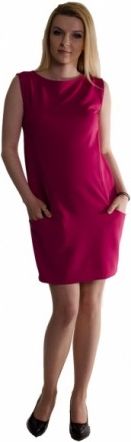 Těhotenské letní šaty s kapsami - purpurové, Velikosti těh. moda L (40) - obrázek 1