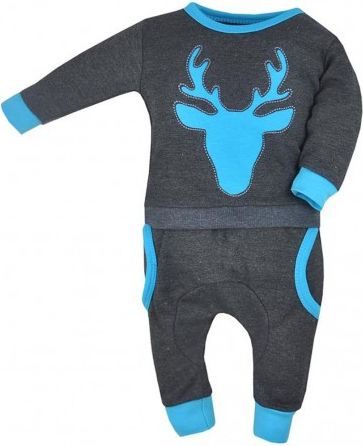 Kojenecké tepláčky a mikinka Koala Deer šedo-tyrkysové, Tyrkysová, 68 (4-6m) - obrázek 1