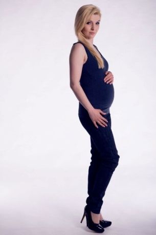 Těhotenské,kojící tilko s odnimatelnými ramínky - navy, Velikosti těh. moda L/XL - obrázek 1