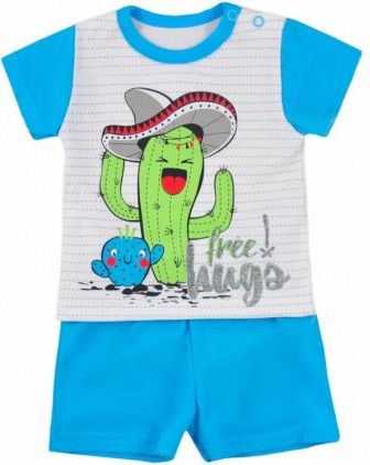 Letní soupravička Koala Cactus Summer tyrkysová, Šedá, 62 (3-6m) - obrázek 1