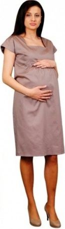 Těhotenské šaty ELA - béžová, Velikosti těh. moda L (40) - obrázek 1