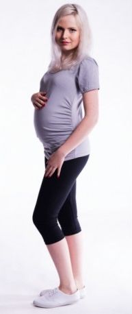 Těhotenské barevné legíny 3/4 délky - černá, Velikosti těh. moda XXL (44) - obrázek 1