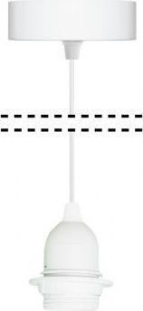 Závěsný kabel s objímkou 100 cm, Barva Bílá - obrázek 1