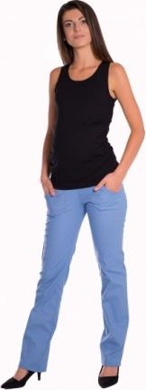 Bavlněné, těhotenské kalhoty s kapsami - sv. modré , Velikosti těh. moda  S (36) - obrázek 1