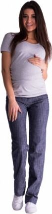 Bavlněné, těhotenské kalhoty s regulovatelným pásem - granát, Velikosti těh. moda  S (36) - obrázek 1