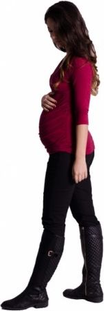 Těhotenské, kojící triko 3/4 rukáv - bordo, Velikosti těh. moda S/M - obrázek 1