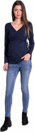 Zavinovací těhotenské triko/tunika - granát, Velikosti těh. moda XL (42) - obrázek 1