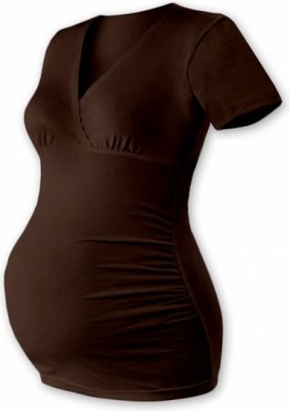 Těh. triko/tunika kr. rukáv EVA - čokohnědé, Velikosti těh. moda L/XL - obrázek 1