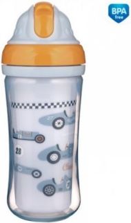 Canpol babies Sportovní láhev se slámkou Racing - sv. modrá, 260 ml - obrázek 1