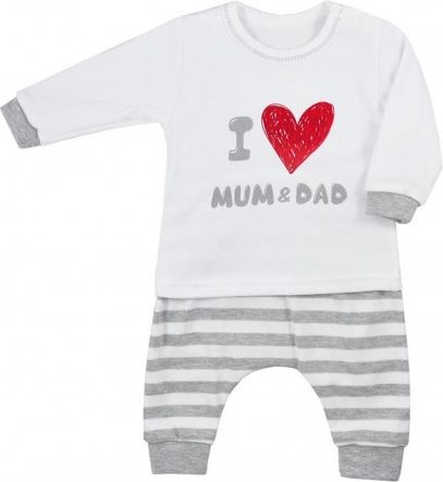 Kojenecké tepláčky a tričko Koala Mum and Dad, Šedá, 80 (9-12m) - obrázek 1