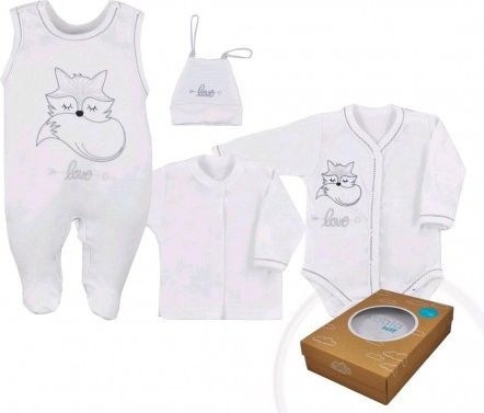 4-dílná kojenecká souprava Koala Fox Love bílá, Bílá, 62 (3-6m) - obrázek 1