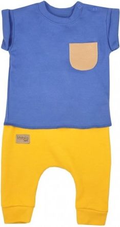 Kojenecké tepláčky a tričko Koala Summer Boy modro-hořčicové, Žlutá, 74 (6-9m) - obrázek 1