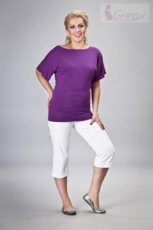 Elegantní těhotenské 3/4 kalhoty DENIM - bílá, Velikosti těh. moda S (36) - obrázek 1